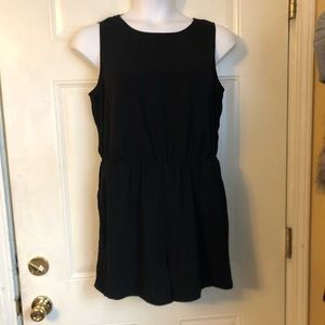 Black Romper with Gold Buttons